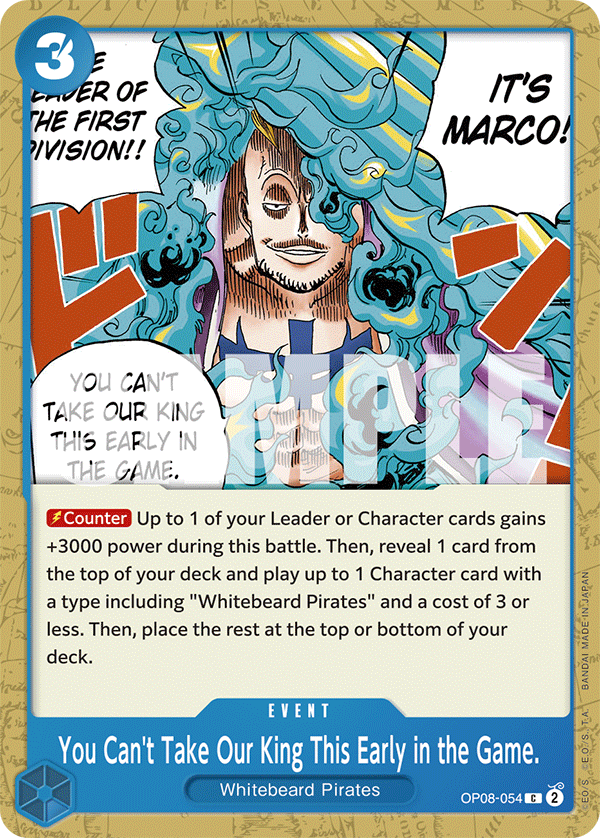 You Can't Take Our King This Early in the Game. [Pre-Release] OP08-054