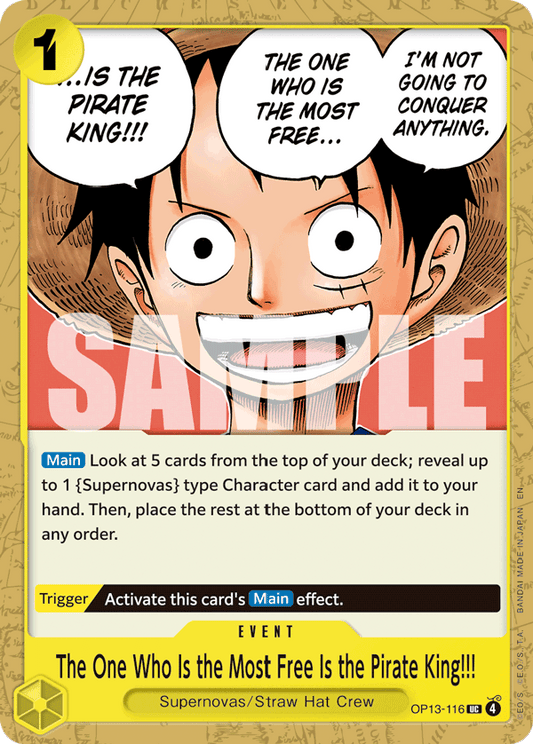 The One Who Is The Most Free Is The Pirate King OP13-116