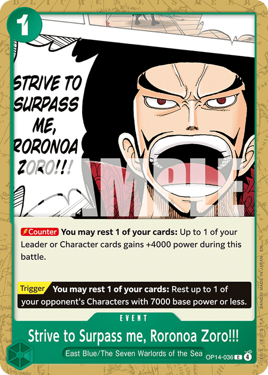 Strive To Surpass Me, Roronoa Zoro OP14-036