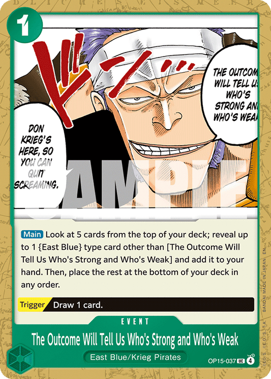 The Outcome Will Tell Us Who's Strong and Who's Weak OP15-037